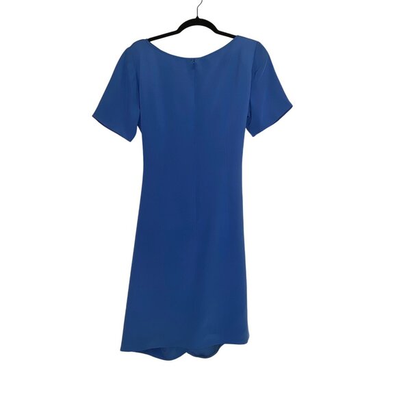 LEE ANDERSON COUTURE NEW YORK‎ Royal Blue Silk Short Sleeve Sheath Dress Size 6 - Picture 2 of 5